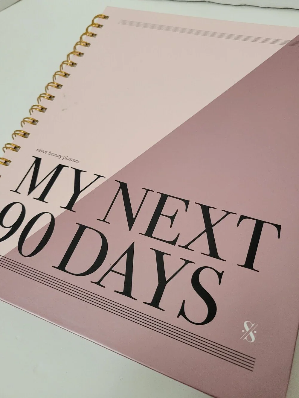 Savor Beauty Planner My Next 90 Days Pink Self Care Blank Undated Bound 11